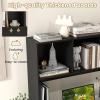 Giantex Desktop Bookshelf, Countertop Storage Hutch with 4 Shelves for Computer Desk, Dressing Tabletop Display Rack, Multipurpose Desk Hutch Storage Organizer for Home Office Dorm (Black)(Black)