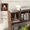 Giantex Desktop Bookshelf, Countertop Storage Hutch with 4 Shelves for Computer Desk, Dressing Tabletop Display Rack, Multipurpose Desk Hutch Storage Organizer for Home Office Dorm (Black)(Rustic Brown)