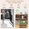 Giantex Desktop Bookshelf, Countertop Storage Hutch with 4 Shelves for Computer Desk, Dressing Tabletop Display Rack, Multipurpose Desk Hutch Storage Organizer for Home Office Dorm (Black)(Natural)