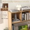 Giantex Desktop Bookshelf, Countertop Storage Hutch with 4 Shelves for Computer Desk, Dressing Tabletop Display Rack, Multipurpose Desk Hutch Storage Organizer for Home Office Dorm (Black)(Natural)