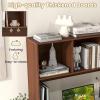 Giantex Desktop Bookshelf, Countertop Storage Hutch with 4 Shelves for Computer Desk, Dressing Tabletop Display Rack, Multipurpose Desk Hutch Storage Organizer for Home Office Dorm (Black)(Walnut)