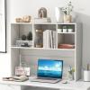 Giantex Desktop Bookshelf, Countertop Storage Hutch with 4 Shelves for Computer Desk, Dressing Tabletop Display Rack, Multipurpose Desk Hutch Storage Organizer for Home Office Dorm (Black)(White)