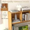 Giantex Desktop Bookshelf, Countertop Storage Hutch with 4 Shelves for Computer Desk, Dressing Tabletop Display Rack, Multipurpose Desk Hutch Storage Organizer for Home Office Dorm (Black)(Burlywood)
