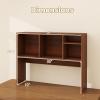 Giantex Desktop Bookshelf, Countertop Storage Hutch with 4 Shelves for Computer Desk, Dressing Tabletop Display Rack, Multipurpose Desk Hutch Storage Organizer for Home Office Dorm (Black)(Walnut)
