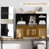 Giantex Desktop Bookshelf, Countertop Storage Hutch with 4 Shelves for Computer Desk, Dressing Tabletop Display Rack, Multipurpose Desk Hutch Storage Organizer for Home Office Dorm (Black)(Black)