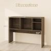 Giantex Desktop Bookshelf, Countertop Storage Hutch with 4 Shelves for Computer Desk, Dressing Tabletop Display Rack, Multipurpose Desk Hutch Storage Organizer for Home Office Dorm (Black)(Grey Oak)