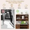 Giantex Desktop Bookshelf, Countertop Storage Hutch with 4 Shelves for Computer Desk, Dressing Tabletop Display Rack, Multipurpose Desk Hutch Storage Organizer for Home Office Dorm (Black)(Rustic Brown)
