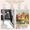 Giantex Desktop Bookshelf, Countertop Storage Hutch with 4 Shelves for Computer Desk, Dressing Tabletop Display Rack, Multipurpose Desk Hutch Storage Organizer for Home Office Dorm (Black)(Burlywood)