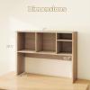 Giantex Desktop Bookshelf, Countertop Storage Hutch with 4 Shelves for Computer Desk, Dressing Tabletop Display Rack, Multipurpose Desk Hutch Storage Organizer for Home Office Dorm (Black)(Natural)