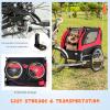 Giantex Dog Bike Trailer, Bicycle Trailer Wagon for Medium and Small Sized Dogs, 20 Inch Wheels, 3 Zippered Doors, 8 Reflectors, 1 Red Flag, Folding Dog Carrier for Bike, Hold up to 88lbs