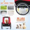 Giantex Dog Bike Trailer, Bicycle Trailer Wagon for Medium and Small Sized Dogs, 20 Inch Wheels, 3 Zippered Doors, 8 Reflectors, 1 Red Flag, Folding Dog Carrier for Bike, Hold up to 88lbs
