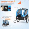 Giantex Dog Bike Trailer Pet Stroller, Small Medium Dog Bicycle Trailer Carrier Wagon, 20″ Large Wheels, 3 Doors, 2 Windows, 8 Reflectors, Folding Metal Frame, Supports up to 88 lbs(Blue)