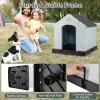 Giantex Dog House for Small Dogs, Waterproof Plastic Dog Houses with Air Vents and Elevated Floor, Easy to Assemble, Outdoor Cat Feeding Station Indoor Patio Backyard Dog Kennel House(Gray)