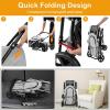 Giantex Double Pet Stroller with 2 Detachable Carrier Bags, Safety Belt, 4 Lockable Wheels, Folding Cat & Dog Stroller for Small Medium Pets, Cats Dogs Puppy Travel Strolling Cart (Beige)(Gray)