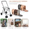 Giantex Double Pet Stroller with 2 Detachable Carrier Bags, Safety Belt, 4 Lockable Wheels, Folding Cat & Dog Stroller for Small Medium Pets, Cats Dogs Puppy Travel Strolling Cart (Beige)(Beige)