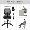 Giantex Drafting Chair Tall Office Chair with Back, Height Adjustable Home Office Chair on Wheels, Ergonomic Computer Standing Desk Chair with Footrest Ring for Bedroom, Black