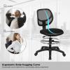 Giantex Drafting Chair Tall Office Chair with Back, Height Adjustable Home Office Chair on Wheels, Ergonomic Computer Standing Desk Chair with Footrest Ring for Bedroom, Black