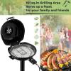 Giantex Electric Grill Indoor Outdoor, 1600W Portable Barbecue Grill with Removable Non-Stick Grilling Rack, Adjustable Temperature, Oil Drip Tray, for Picnic Camping Backyard Cooking (Red)(Black)