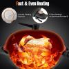 Giantex Electric Grill Indoor Outdoor, Non-stick Grill Griddle Plate, 3 Cooking Zones, Temperature Control, Drip Tray, 1350W 200sq.in BBQ Grill for Balcony Apartments Backyard Party Camping (Black)(Red)