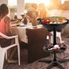 Giantex Electric Grill Indoor Outdoor, Non-stick Grill Griddle Plate, 3 Cooking Zones, Temperature Control, Drip Tray, 1350W 200sq.in BBQ Grill for Balcony Apartments Backyard Party Camping (Black)(Black)