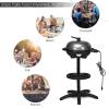 Giantex Electric Grill Indoor Outdoor, Non-stick Grill Griddle Plate, 3 Cooking Zones, Temperature Control, Drip Tray, 1350W 200sq.in BBQ Grill for Balcony Apartments Backyard Party Camping (Black)(Black)