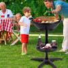 Giantex Electric Grill Indoor Outdoor, Non-stick Grill Griddle Plate, 3 Cooking Zones, Temperature Control, Drip Tray, 1350W 200sq.in BBQ Grill for Balcony Apartments Backyard Party Camping (Black)(Black)