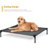 Giantex Elevated Dog Bed with Canopy, Portable Indoor Outdoor Pet Cot for Camping Beach Lawn, Keep Dogs Cats Cool in Summer, Breathable Fabric Steel Frame, Easy Assembly (XL (41.5” x 34.5” x 35”))(XL (41.5” x 34.5” x 35”))