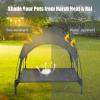 Giantex Elevated Dog Bed with Canopy, Portable Indoor Outdoor Pet Cot for Camping Beach Lawn, Keep Dogs Cats Cool in Summer, Breathable Fabric Steel Frame, Easy Assembly (XL (41.5” x 34.5” x 35”))(L (35.5” x 32” x 32”))