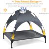 Giantex Elevated Dog Bed with Canopy, Portable Indoor Outdoor Pet Cot for Camping Beach Lawn, Keep Dogs Cats Cool in Summer, Breathable Fabric Steel Frame, Easy Assembly (XL (41.5” x 34.5” x 35”))(XL (41.5” x 34.5” x 35”))