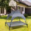 Giantex Elevated Dog Bed with Canopy, Portable Indoor Outdoor Pet Cot for Camping Beach Lawn, Keep Dogs Cats Cool in Summer, Breathable Fabric Steel Frame, Easy Assembly (XL (41.5” x 34.5” x 35”))(L (35.5” x 32” x 32”))
