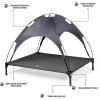 Giantex Elevated Dog Bed with Canopy, Portable Indoor Outdoor Pet Cot for Camping Beach Lawn, Keep Dogs Cats Cool in Summer, Breathable Fabric Steel Frame, Easy Assembly (XL (41.5” x 34.5” x 35”))(XL (41.5” x 34.5” x 35”))