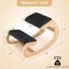Giantex Ergonomic Kneeling Chair, Posture Chair for Desk with Cushion, Solid Wood Frame, Max Load 330 Lbs, Comfortable Ergo Rocking Kneel Chair for Office Home Study (Black)(Black)