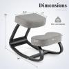 Giantex Ergonomic Kneeling Chair, Rocking Posture Chair with Padded Cushion, Knee Chair for Back Neck Pain Relief, Wooden Kneeling Desk Chair for Home Office(2)