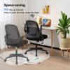 Giantex Ergonomic Mid-Back Mesh Computer Chair w/Lumbar Support, Flip-up Armrests, Height Adjustable Swivel Task Chair for Home Office, Black(Black)
