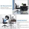 Giantex Ergonomic Office Chair w/Foldable Backrest, Mid Back Mesh Chair with Lumbar Support, Flip up Arms, Swivel Rolling Executive Task Chair Computer Desk Chair for Home Meeting Room (Black)