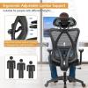 Giantex Ergonomic Office Chair with Adjustable Lumbar Support, Armrests and Headrest, High Back Computer Desk Chair with Casters, Swivel Executive Mesh Chair for Home Office (Black)(Black)