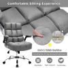 Giantex Executive Office Chair, Big and Tall Ergonomic Computer Chair, Adjustable Tilt Angle and Flip-up Armrest Linen Fabric Upholstered Chair with Thick Padding, High Back Managerial Chair (Grey)(Grey)