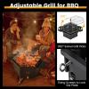 Giantex Fire Pit Grill, Outdoor Fire Pit with Removable 360° Swivel Cooking Grate, Collapsible Fire Bowl, Foldable Legs, Wood Burning BBQ Fireplaces Campfire Grill for Backyard Patio Picnic