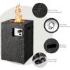 Giantex Fire Pit for Outside 16’’Gas Fireplaces, 30,000 BTU Electronic Ignition Square with Lava Rocks, Instant Touch-up Pen, Waterproof Cover, for Patio,Outdoor, CSA Certified Outdoor Firepits (Gray)(Black)