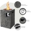 Giantex Fire Pit for Outside 16’’Gas Fireplaces, 30,000 BTU Electronic Ignition Square with Lava Rocks, Instant Touch-up Pen, Waterproof Cover, for Patio,Outdoor, CSA Certified Outdoor Firepits (Gray)(Gray)