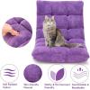 Giantex Floor Chairs for Adults – Floor Gaming Chair with Back Support, Coral Velvet, 14 Adjustable Position, Thick Sponge Padding, Floor Seating Lounge for Reading, Watching TV, Meditation (Black)(Purple)