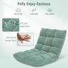 Giantex Floor Chairs for Adults – Floor Gaming Chair with Back Support, Coral Velvet, 14 Adjustable Position, Thick Sponge Padding, Floor Seating Lounge for Reading, Watching TV, Meditation (Black)(Green)