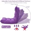 Giantex Floor Chairs for Adults – Floor Gaming Chair with Back Support, Coral Velvet, 14 Adjustable Position, Thick Sponge Padding, Floor Seating Lounge for Reading, Watching TV, Meditation (Black)(Purple)