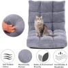 Giantex Floor Chairs for Adults – Floor Gaming Chair with Back Support, Coral Velvet, 14 Adjustable Position, Thick Sponge Padding, Floor Seating Lounge for Reading, Watching TV, Meditation (Black)(Grey)
