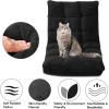 Giantex Floor Chairs for Adults – Floor Gaming Chair with Back Support, Coral Velvet, 14 Adjustable Position, Thick Sponge Padding, Floor Seating Lounge for Reading, Watching TV, Meditation (Black)(Black)
