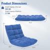 Giantex Floor Chairs for Adults – Floor Gaming Chair with Back Support, Coral Velvet, 14 Adjustable Position, Thick Sponge Padding, Floor Seating Lounge for Reading, Watching TV, Meditation (Black)(Blue)