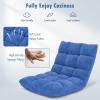 Giantex Floor Chairs for Adults – Floor Gaming Chair with Back Support, Coral Velvet, 14 Adjustable Position, Thick Sponge Padding, Floor Seating Lounge for Reading, Watching TV, Meditation (Black)(Blue)