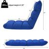 Giantex Floor Sofa Chair Video Gaming Chair with 14 Adjustable Position, Padded Back Support Floor Cushioned Seat, Folding Lazy Chair for Meditation, Reading, Watching, Living Room Recliner(Grey)(Blue)