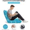 Giantex Floor Sofa Chair Video Gaming Chair with 14 Adjustable Position, Padded Back Support Floor Cushioned Seat, Folding Lazy Chair for Meditation, Reading, Watching, Living Room Recliner(Grey)(Peacock Blue)