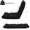 Giantex Floor Sofa Chair Video Gaming Chair with 14 Adjustable Position, Padded Back Support Floor Cushioned Seat, Folding Lazy Chair for Meditation, Reading, Watching, Living Room Recliner(Grey)(Black)